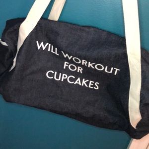 Lightweight denim duffle bag